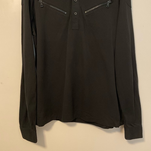 Ralph Lauren Black Label Button Front Chest Pockets Long Sleeve Shirt Black - Picture 3 of 14